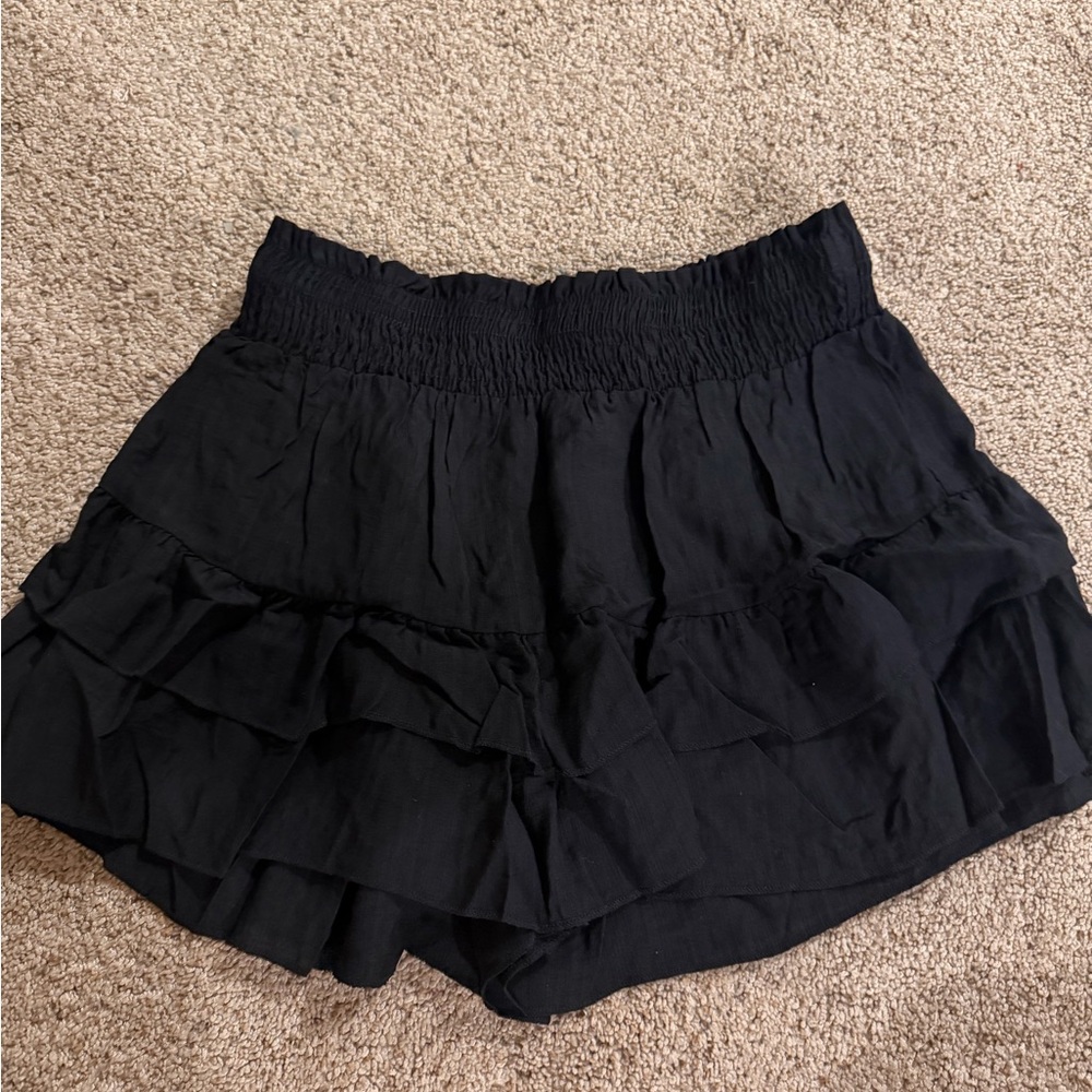 Black Ruffled Women's Shorts